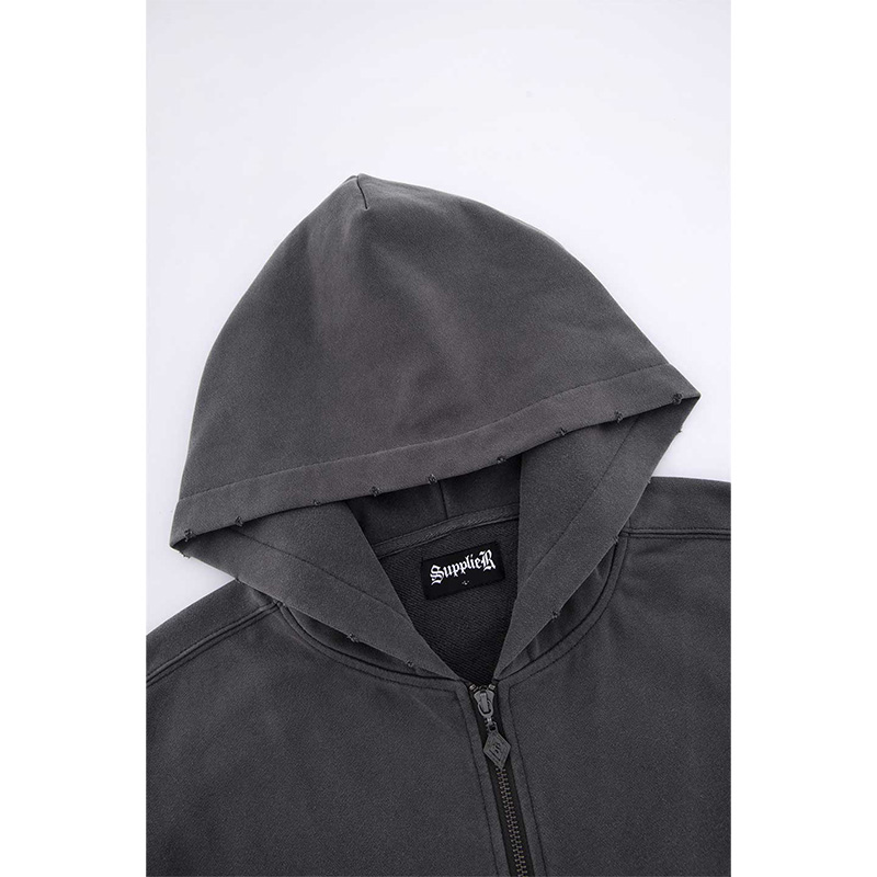 Fleur Switching Zip Hoodie -2.COLOR-