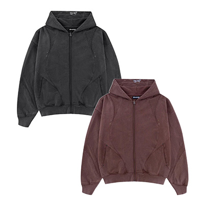 CURVE SWITCHING ZIP HOODIE -2.COLOR-