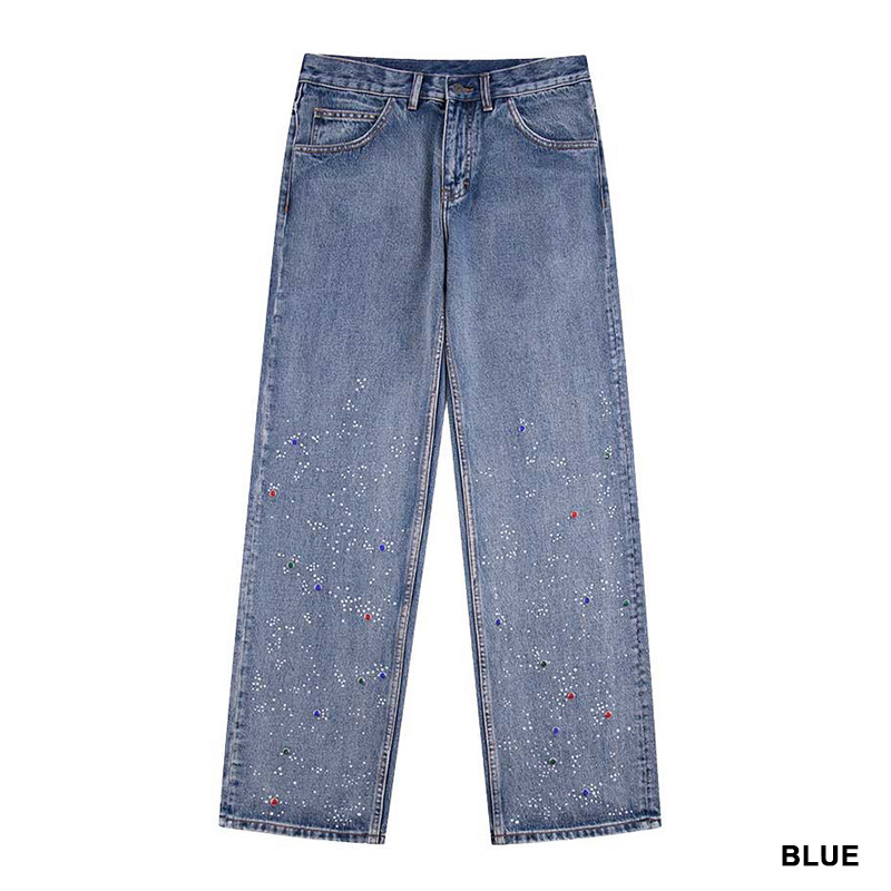 RHINESTONE DENIM PANTS -2.COLOR-