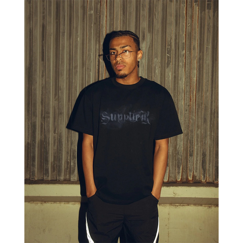 SMOKE CROSS TEE -BLACK-