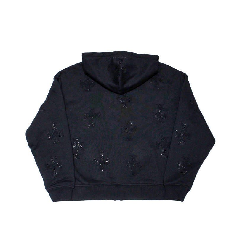 BLACK×BLACK CROSS REVERSIBLE ZIP HOODIE -BLACK-