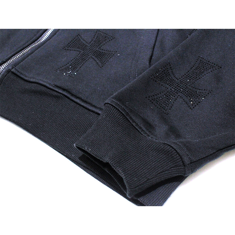 BLACK×BLACK CROSS REVERSIBLE ZIP HOODIE -BLACK-