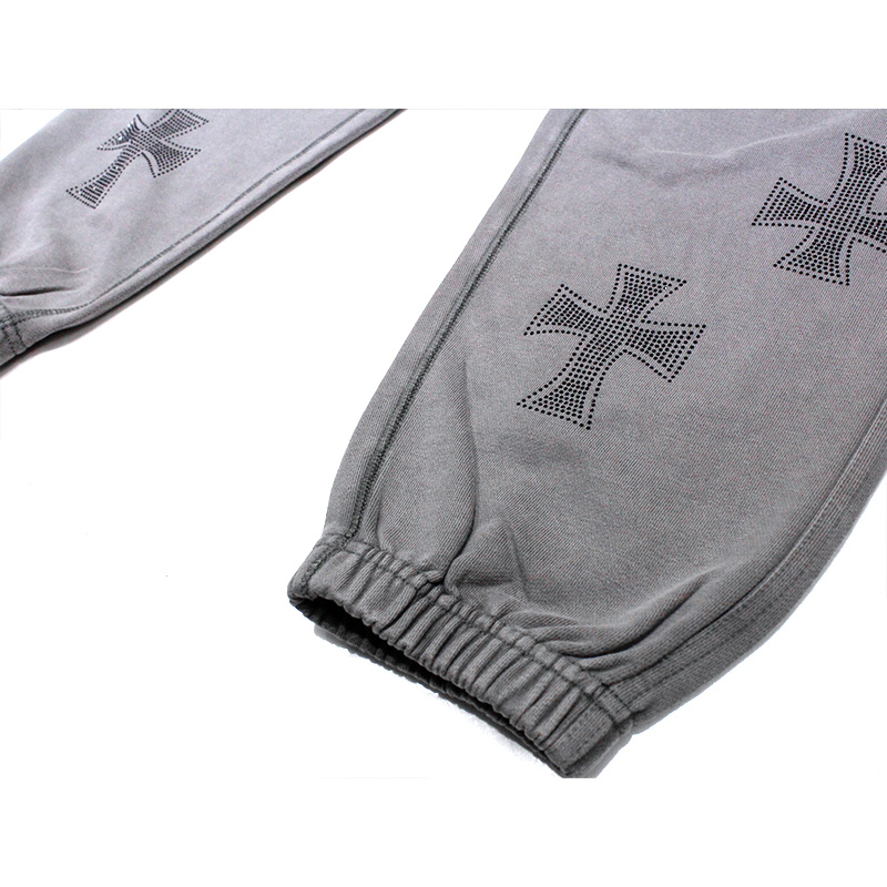 WASH GREY×BLACK CROSS JOGGER -GREY-