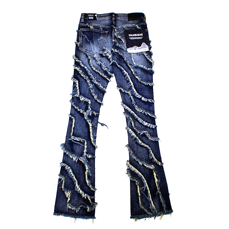 "GRIT"DENIM STACKED-DARK BLUE-