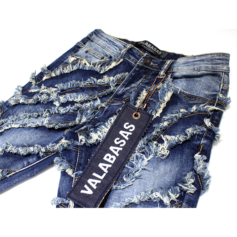 "GRIT"DENIM STACKED-DARK BLUE-