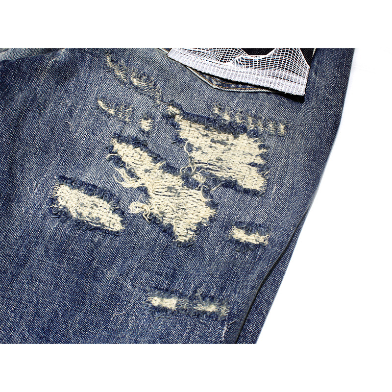 “PANDORA” VINTAGE BLUE WASH BAGGY DENIM -W.INDIGO-