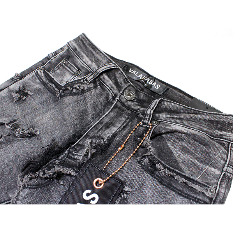 "RAVEL"DENIM STACKED -DARK GREY-