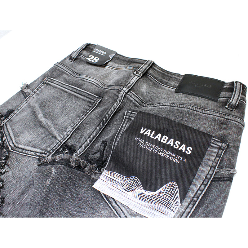 "RAVEL"DENIM STACKED -DARK GREY-