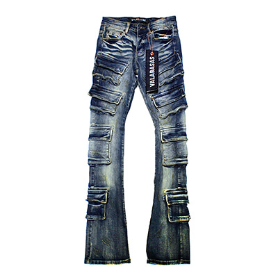 "PINNACLE" STACKED DENIM -BLUE-