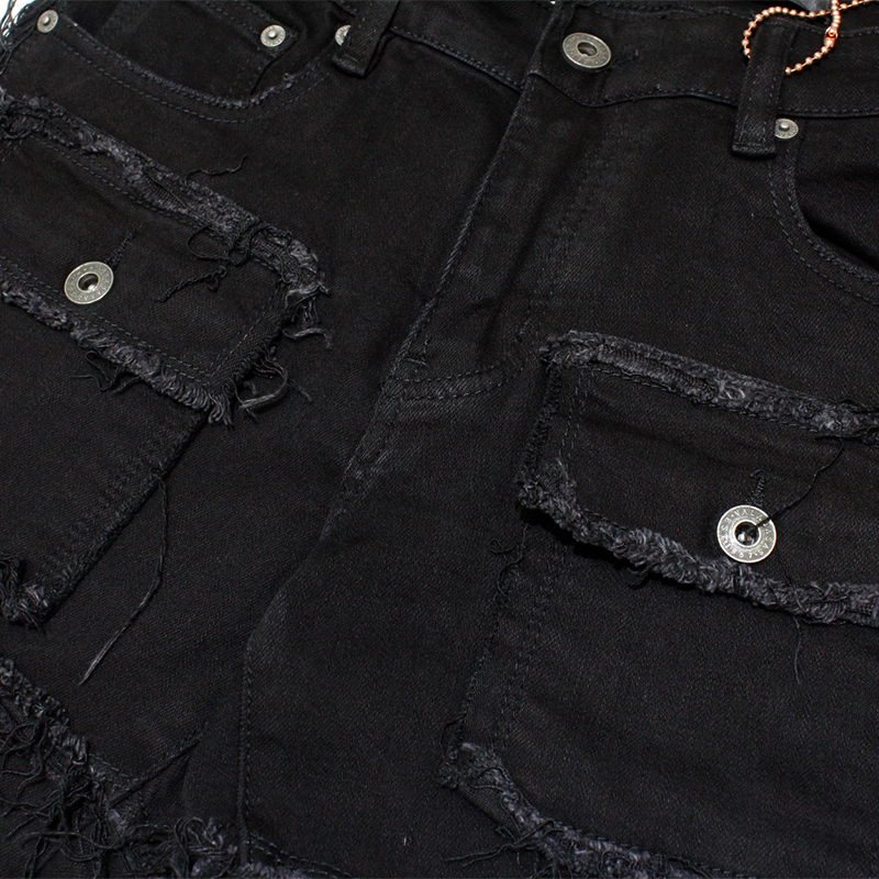 "PHOENIX 2.0" BLACK WASHED STACKED FLARE JEAN -BLACK-