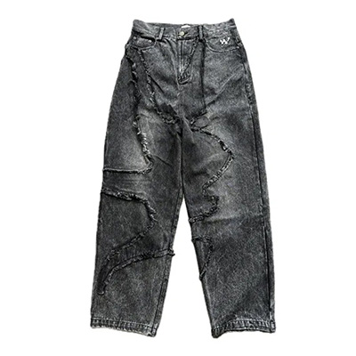 YIN YANG BAGGY JEANS -BLACK-