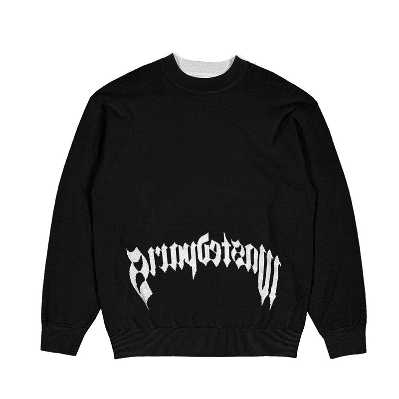 PITCHER REVERSE SWEATER -BLACK×WHITE-