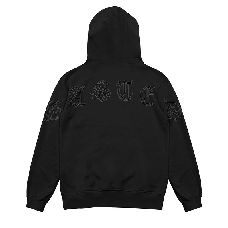 KINGDOM CURVE ZIP HOODIE -BLACK-