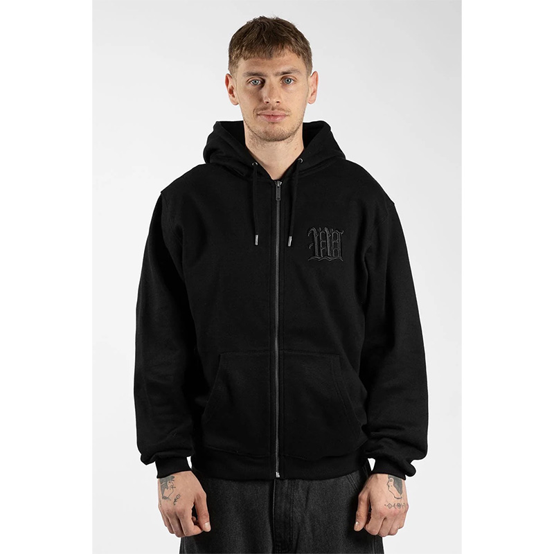 KINGDOM CURVE ZIP HOODIE -BLACK-