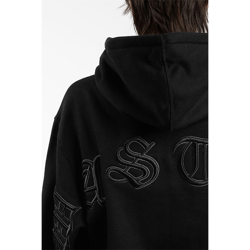 KINGDOM CURVE ZIP HOODIE -BLACK-