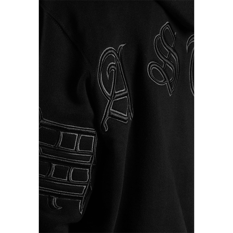 KINGDOM CURVE ZIP HOODIE -BLACK-