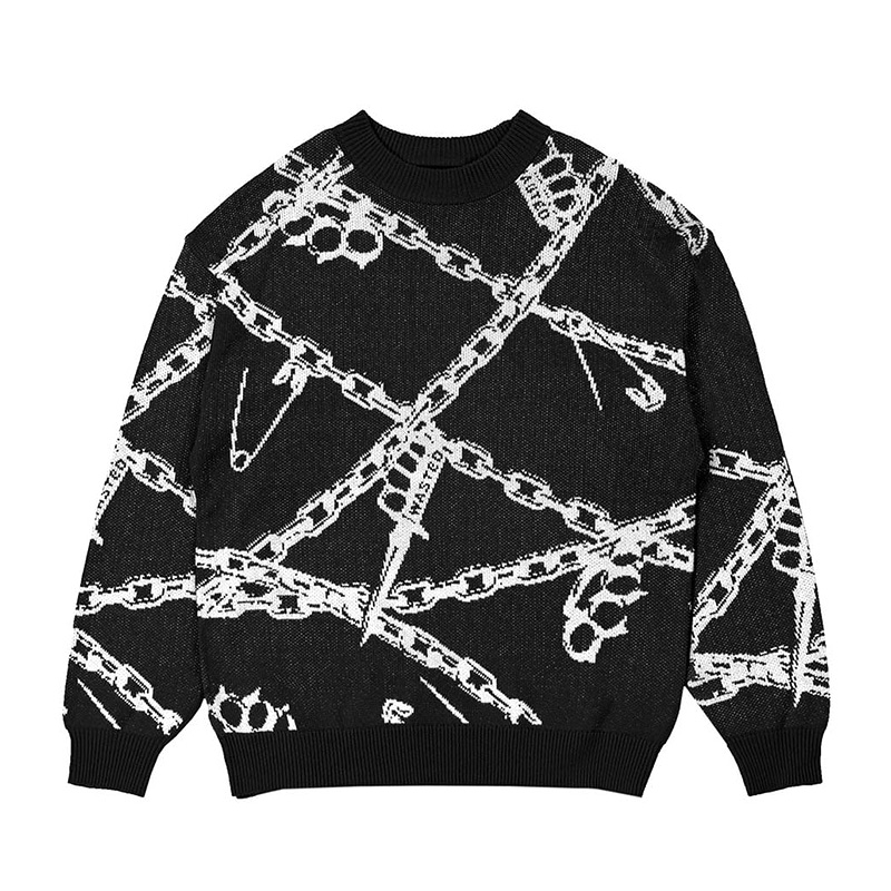 KNUCKLES SWEATER -BLACK-