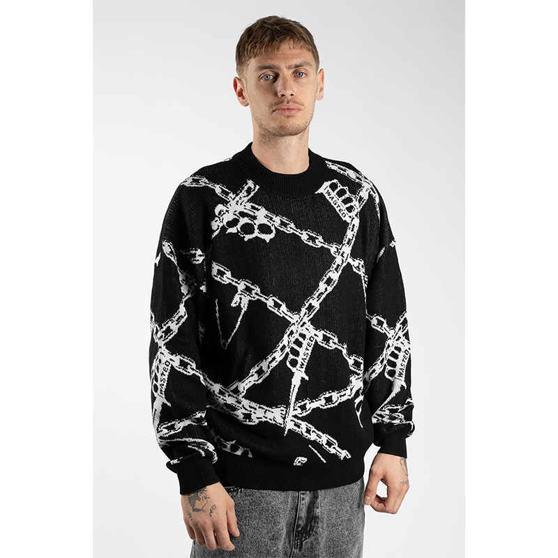 KNUCKLES SWEATER -BLACK-