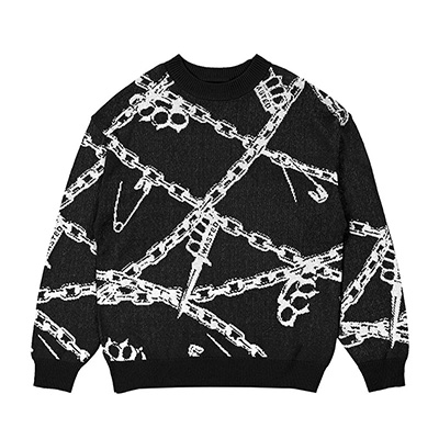 KNUCKLES SWEATER -BLACK-