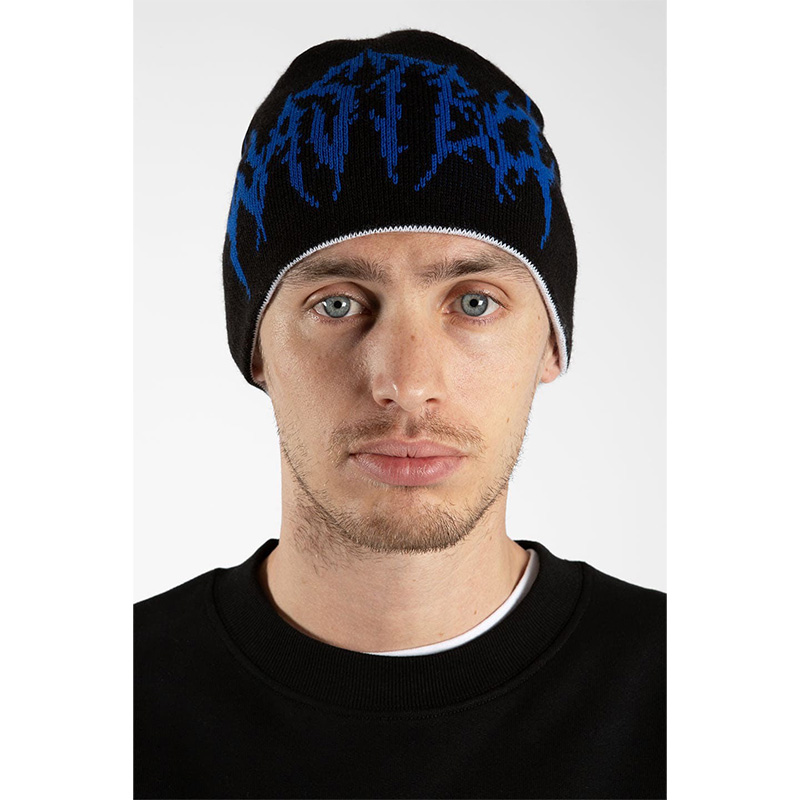 VAULT REVERSE BROW BEANIE -BLACK×WHITE-