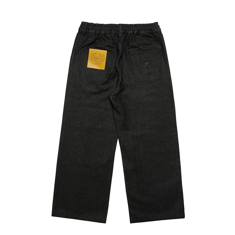 (R)BAGGY DENIM PANTS -BLACK-