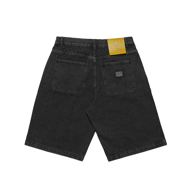 W KNEE BIG DENIM SHORTS -W.BLACK-