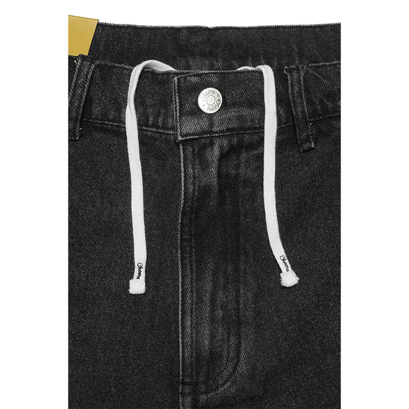 W KNEE BIG DENIM SHORTS -W.BLACK-
