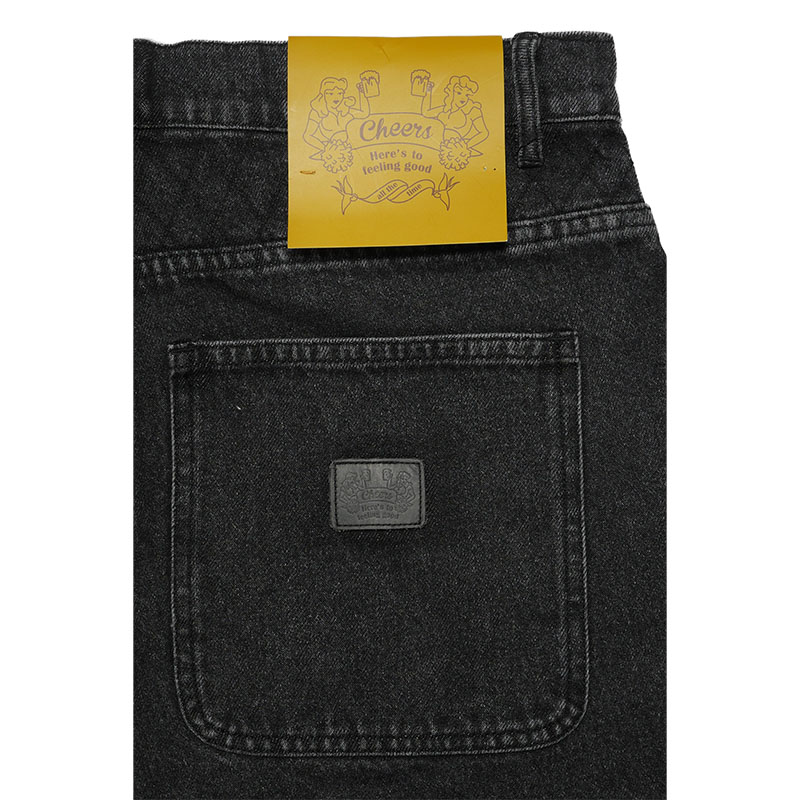 W KNEE BIG DENIM SHORTS -W.BLACK-