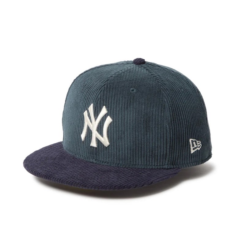 59FIFTY Corduroy コーデュロイ ニューヨーク・ヤンキース ブルーグリーン ネイビーバイザー -GREEN-