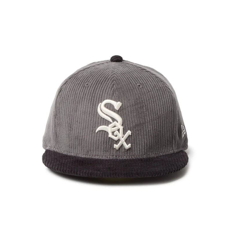 59FIFTY Corduroy コーデュロイ シカゴ・ホワイトソックス グレー ブラックバイザー -GREY-