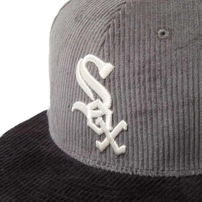59FIFTY Corduroy コーデュロイ シカゴ・ホワイトソックス グレー ブラックバイザー -GREY-