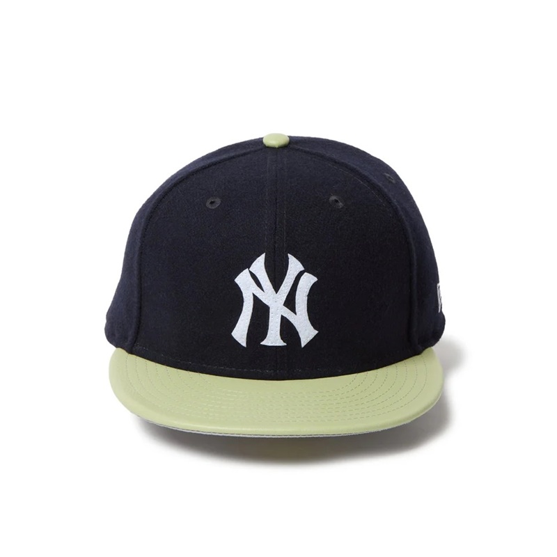 59FIFTY Powered by GORO NAKATSUGAWA（MIN-NANO） ニューヨーク・ヤンキース メルトン ネイビー ライトグリーンバイザー -NAVY-