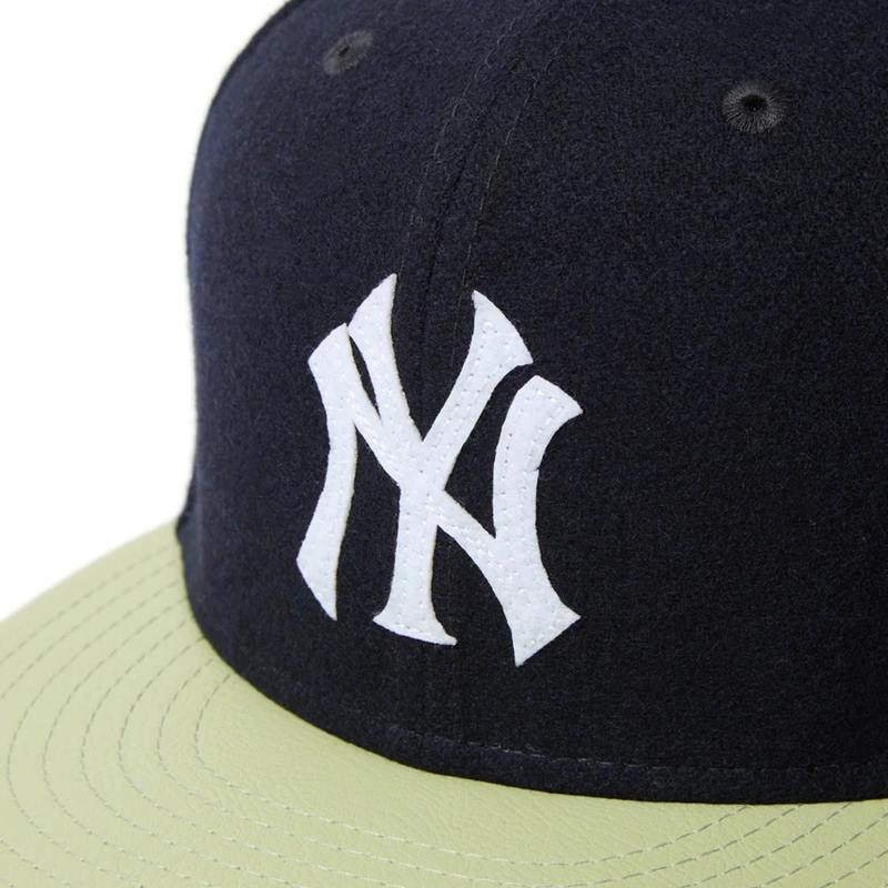 59FIFTY Powered by GORO NAKATSUGAWA（MIN-NANO） ニューヨーク・ヤンキース メルトン ネイビー ライトグリーンバイザー -NAVY-