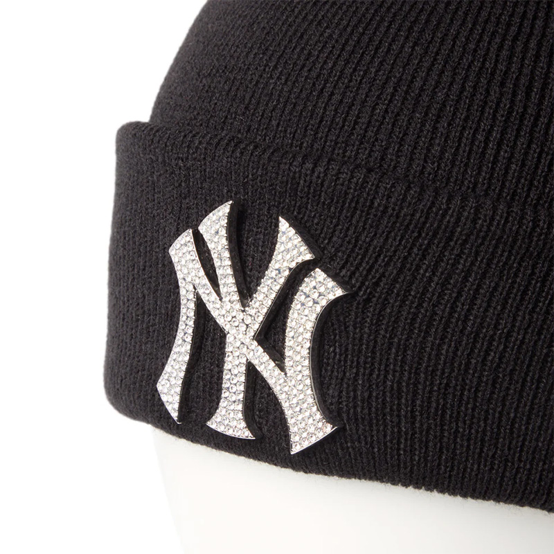 BC KNIT RHINESTONE BADGE NEYYAN -BLACK-