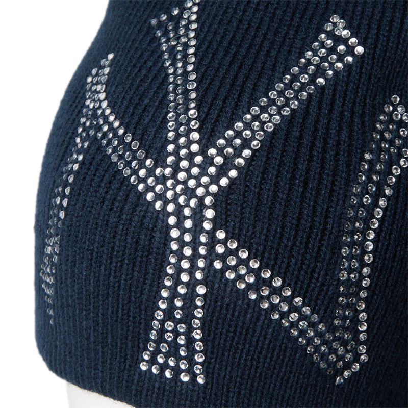 BC BEANIE BIG RHINESTONE NEYYAN -NAVY-