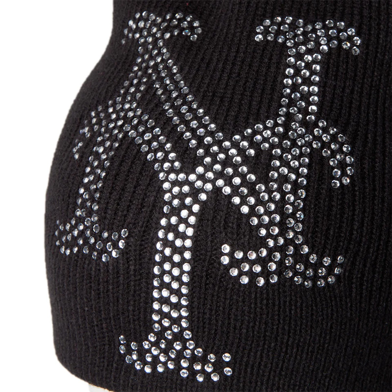 BC BEANIE BIG RHINESTONE NEYMET -BLACK-