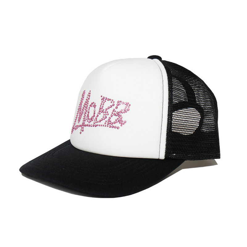 OG RHINESTONE MESH CAP -BLACK×PINK-