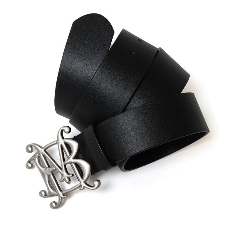TRIOMPHE BUCKLE BELT -BLACK-