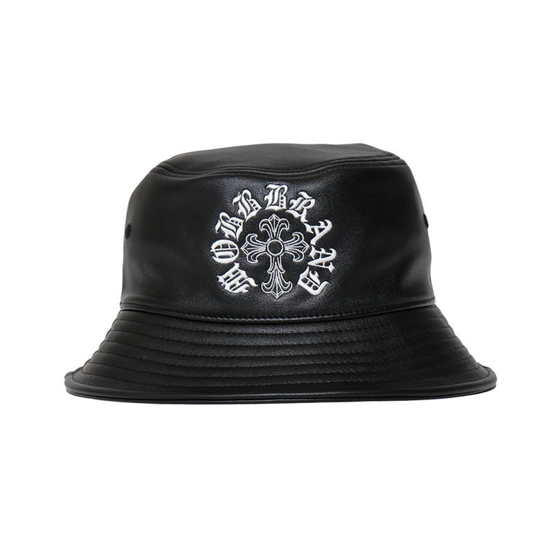 CROSS ECO LEATHER BUCKET HAT -BLACK-