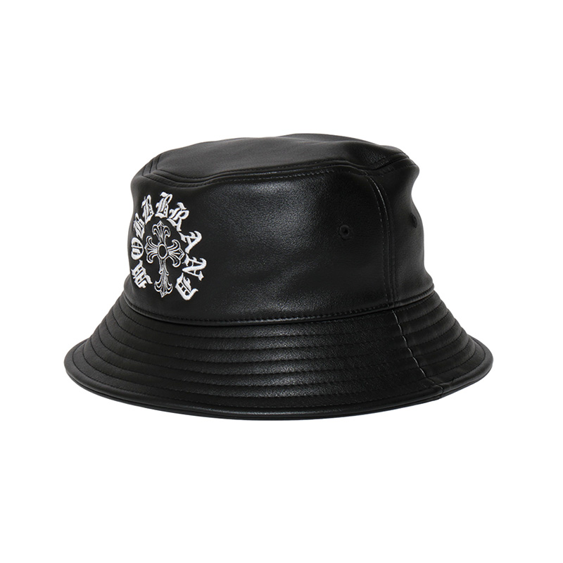 CROSS ECO LEATHER BUCKET HAT -BLACK-
