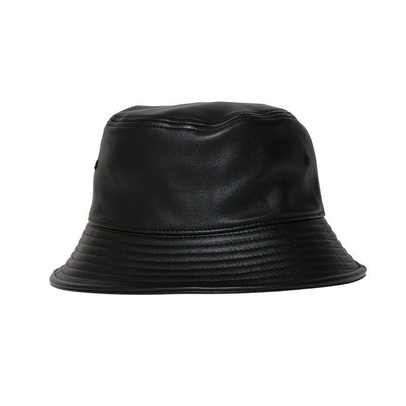 CROSS ECO LEATHER BUCKET HAT -BLACK-
