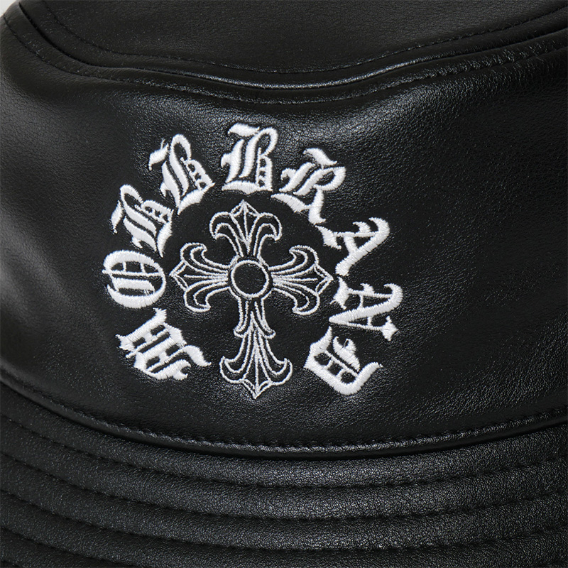 CROSS ECO LEATHER BUCKET HAT -BLACK-