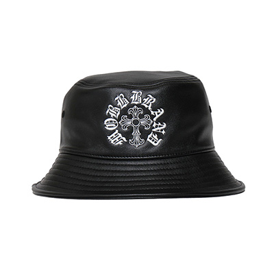 CROSS ECO LEATHER BUCKET HAT -BLACK-