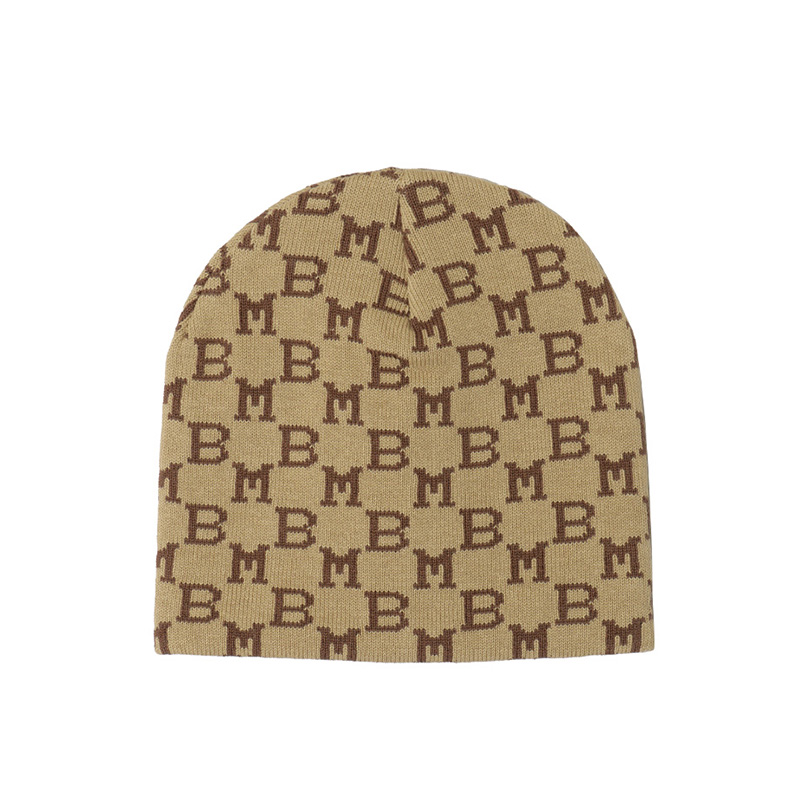 MONOGRAM JACQUARD BEANIE -BEIGE-