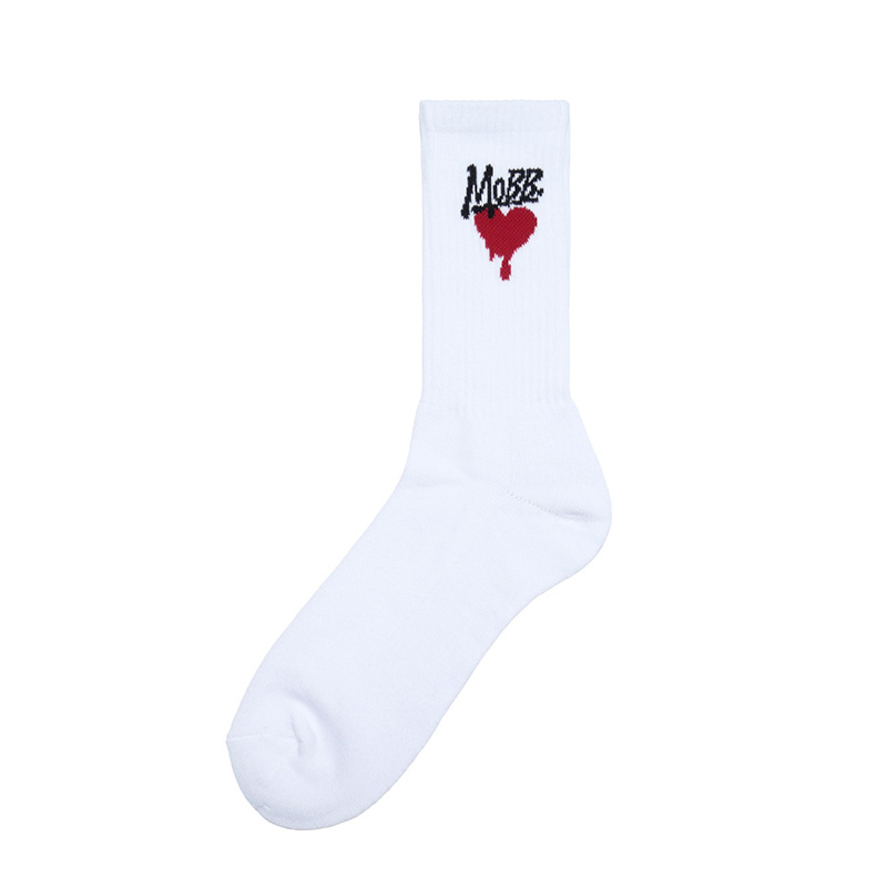 HEART DRIP SOCKS (2pcs) -WHITE- (LADIES)