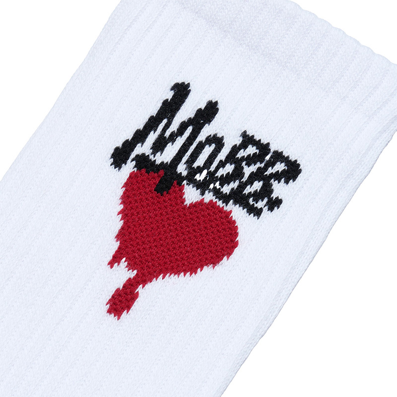 HEART DRIP SOCKS (2pcs) -WHITE- (LADIES)