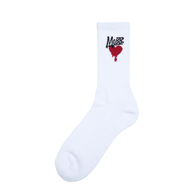 HEART DRIP SOCKS (2pcs) -WHITE-