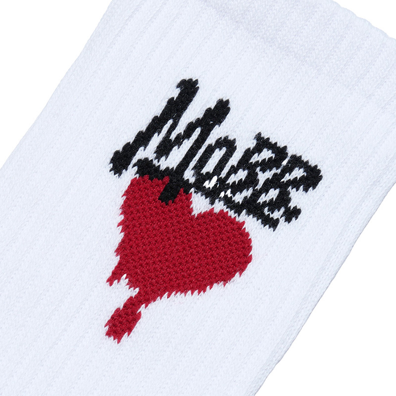 HEART DRIP SOCKS (2pcs) -WHITE-
