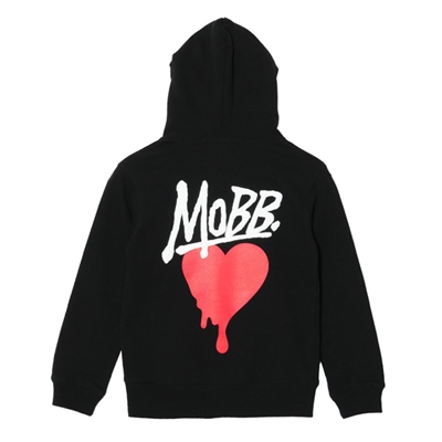 HEART DRIP HOODIE -BLACK- (KIDS)(130)
