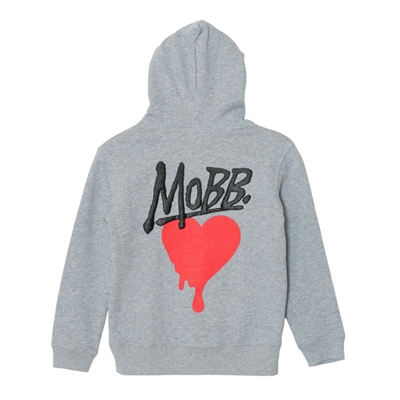 HEART DRIP HOODIE -GREY- (KIDS)